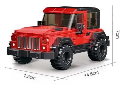 Đồ chơi mô hình AchKo 50025 Xe Jeep địa hình màu đỏ hầm hố với 317 chi tiết, phù hợp cho bé trai.