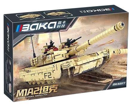 Hộp đồ chơi lắp ráp xe tăng M1A2 Abrams BAKA BK6617, món quà giá rẻ cho bé trai 6 tuổi yêu thích quân sự.