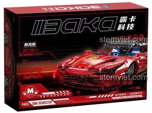 Hộp đồ chơi lắp ghép xe đua Ferrari Daytona SP3 BAKA BK6803, món quà giá tốt cho bé trai yêu thích tốc độ.