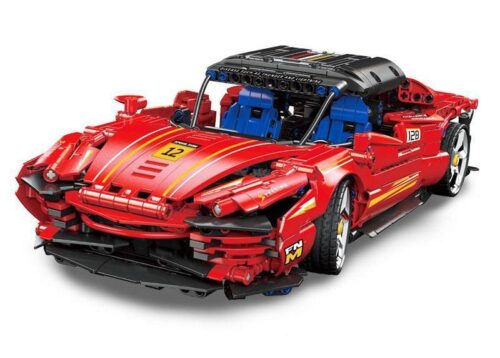 Mô hình lắp ráp siêu xe Ferrari Daytona SP3 BAKA BK6803 màu đỏ rực rỡ, chi tiết tinh xảo, dành cho bé trai 6 tuổi.