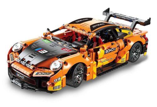 Bộ lắp ráp siêu xe Porsche 911 BOKO BK6801 màu cam, đồ chơi mô hình điều khiển từ xa cho bé trai 6 tuổi, giá rẻ.