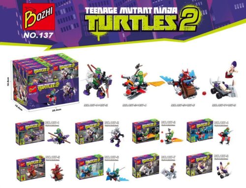 Bộ lắp ráp Bozhi 137 Biệt Đội Ninja Rùa, bộ sưu tập 8 minifigure cho bé trai 6 tuổi, giá rẻ.