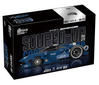 Hộp sản phẩm bộ lắp ráp Siêu xe độ Blue Force BrickCool KC022, đồ chơi mô hình cho bé trai 8 tuổi.