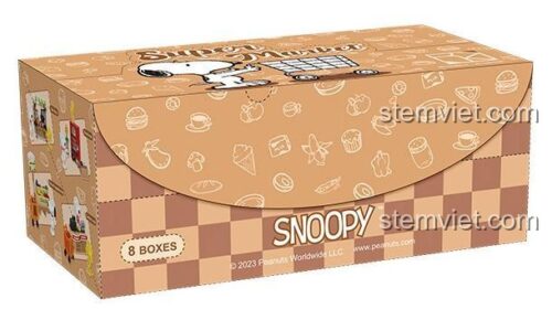 Hộp đựng bộ xếp hình S016 chủ đề Snoopy đi siêu thị, quà tặng giá tốt cho bé gái.