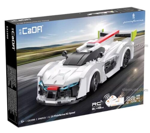 Hộp đồ chơi mô hình CaDA C51090 Pininfarina H2 Speed, bộ lắp ráp xe đua điều khiển từ xa, chất lượng cao, giá tiết kiệm cho bé trai 6 tuổi.