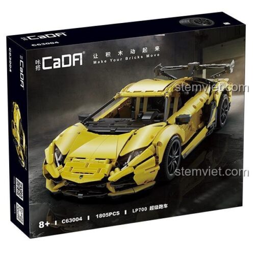Hộp đồ chơi lắp ráp CaDA C63004 Lamborghini Aventador LP700, bộ đồ chơi siêu xe thể thao 1805 mảnh ghép, dành cho bé trai 8 tuổi trở lên.