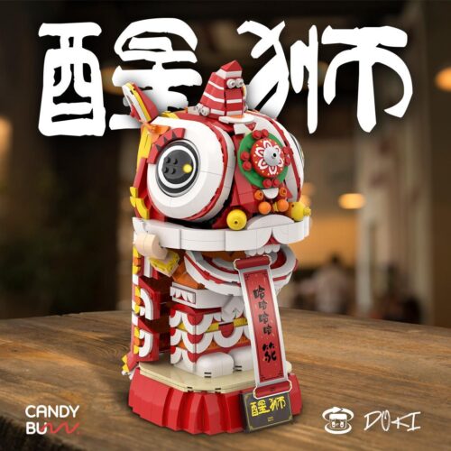 Hình ảnh chính của bộ lắp ghép Mô hình Đầu Lân Candy Buw 860966, một figure DOKI đội đầu lân rực rỡ, phù hợp cho con trai 12 tuổi.