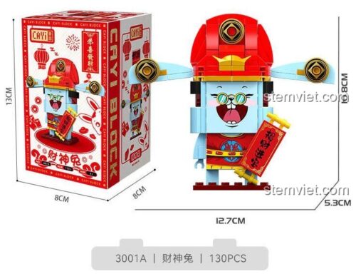 Bộ sưu tập các mô hình lắp ghép Thỏ Thần Tài CAYI 3001A và các mẫu khác, đồ chơi trang trí Tết cho bé 6 tuổi, giá rẻ.
