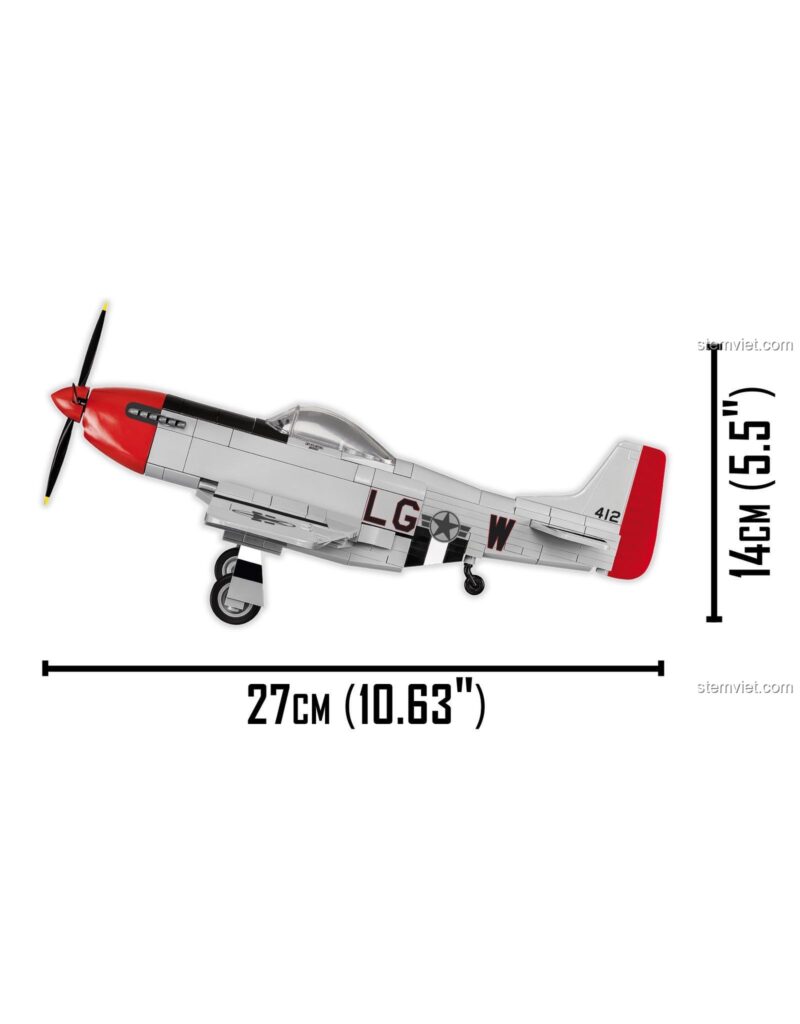 Kích thước chiều dài 27cm và cao 14cm của đồ chơi mô hình Máy bay trong phim Top Gun 5806.