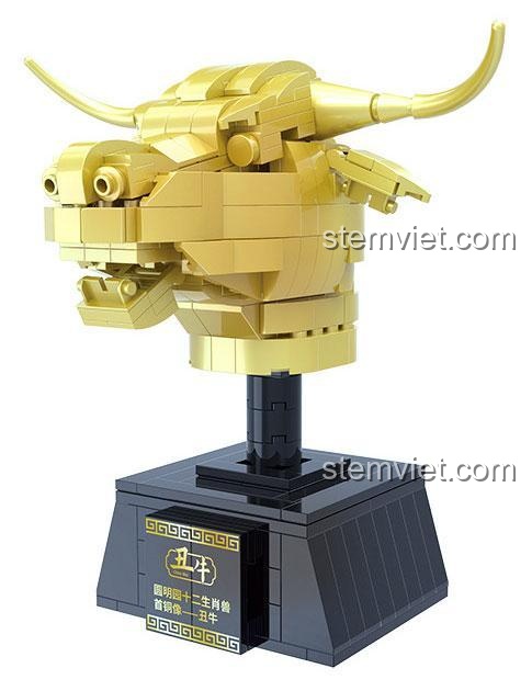 Hộp bộ lắp ghép COGO 12404-2 Đầu Trâu Đồng Hoàng Đạo, đồ chơi xây dựng Linh Vật Hoàng Đạo Đầu Trâu, chất lượng cao, cho bé trai và bé gái 6 tuổi