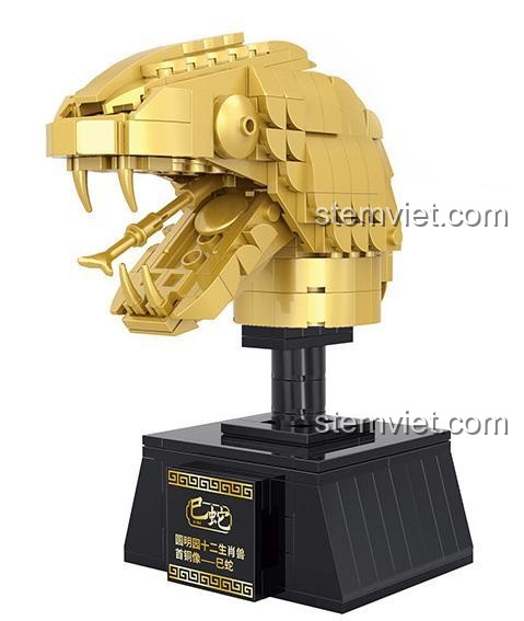 Mô hình Đầu Rắn Đồng COGO 12404-5, đồ chơi mô hình Rắn Hoàng Đạo, bộ lắp ghép Tượng Rắn Phong Thủy cho bé 6 tuổi, giá rẻ