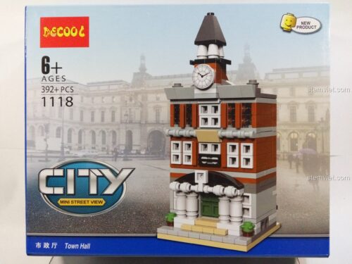 Ảnh chụp một mô hình nhà hàng mini khác, không phải bộ lắp ghép Tòa Thị Chính Decool 1118.