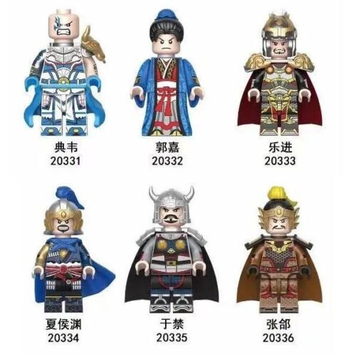 Bộ 6 Minifigures Tam Quốc DECOOL 20333 tổng quan các nhân vật Điển Vi, Quách Gia, Nhạc Tiến, Hạ Hầu Uyên, Vu Cấm, Trương Hợp, đồ chơi lắp ghép cho bé trai 6 tuổi giá tốt.