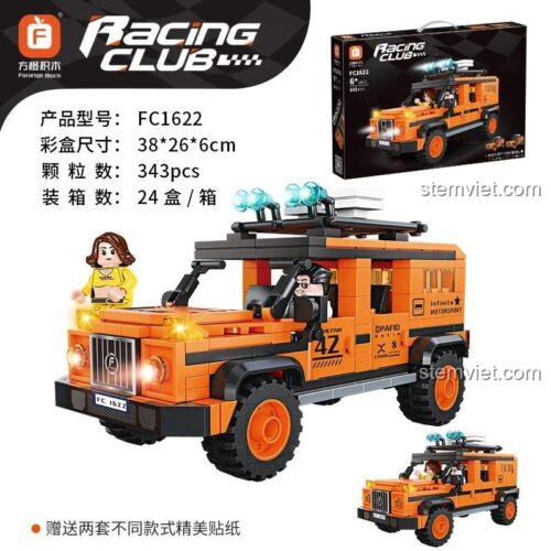 Hộp sản phẩm đồ chơi xếp hình Forange FC1622 Xe đua địa hình, 343 chi tiết, giá rẻ.