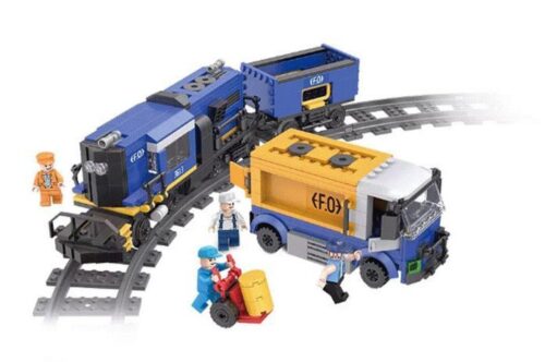 Bộ lắp ráp Tàu hỏa chở hàng Forange FC3613 với 624 mảnh ghép, đồ chơi sáng tạo cho bé trai 6 tuổi.
