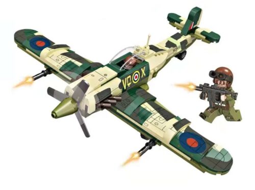Bộ lắp ghép Máy bay chiến đấu Spitfire Forange FC4103, đồ chơi mô hình quân sự cho bé trai 6 tuổi, giá tốt, có minifigure lính.