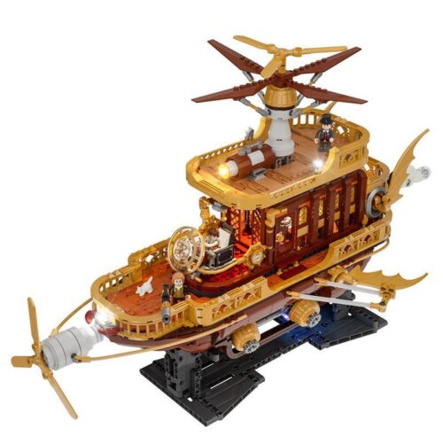 Bộ lắp ghép phi thuyền Steampunk Kẻ Săn Ánh Sáng FunWhole F9014 cho con trai 12 tuổi, mô hình chi tiết với 1641 mảnh ghép.