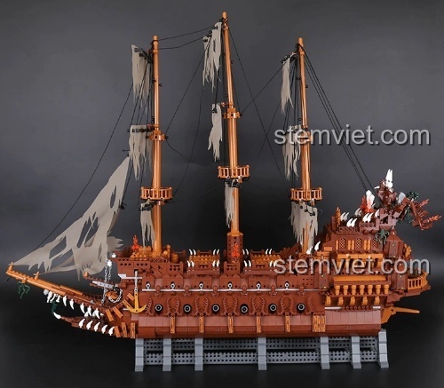 Mô hình hoàn thiện của bộ xếp hình 631018 Tàu cướp biển của Davy Jones, một siêu phẩm từ G-Bricks với chi tiết ma quái.