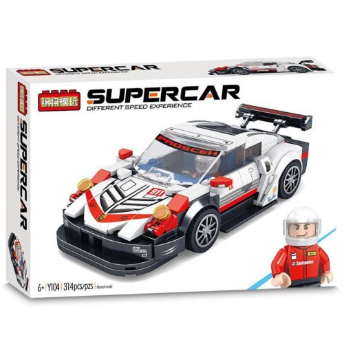 Bộ lắp ráp Xe đua Porsche Gangjiang Y104 314 mảnh, đồ chơi mô hình Gangjiang cho bé trai 6 tuổi, giá tốt
