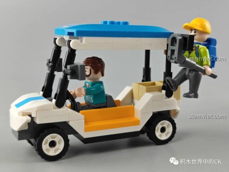 Minifigure lái xe điện sân golf đồ chơi lắp ráp GUDI 10501 Máy bay tham quan Yakai, cảnh chơi sáng tạo, đồ chơi cho bé trai 6 tuổi.
