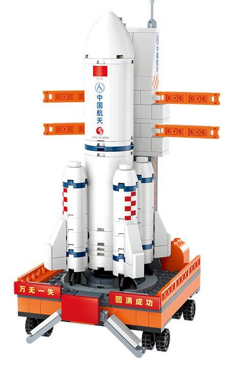 bộ lắp ghép Tên lửa Vận tải Trường Chinh 5 Mini GUDI 11003 cho bé trai 6 tuổi, mô hình tên lửa chân thực giá tốt