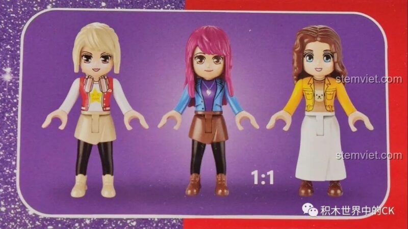 3 minifigures xinh xắn trong bộ đồ chơi GUDI 30205.