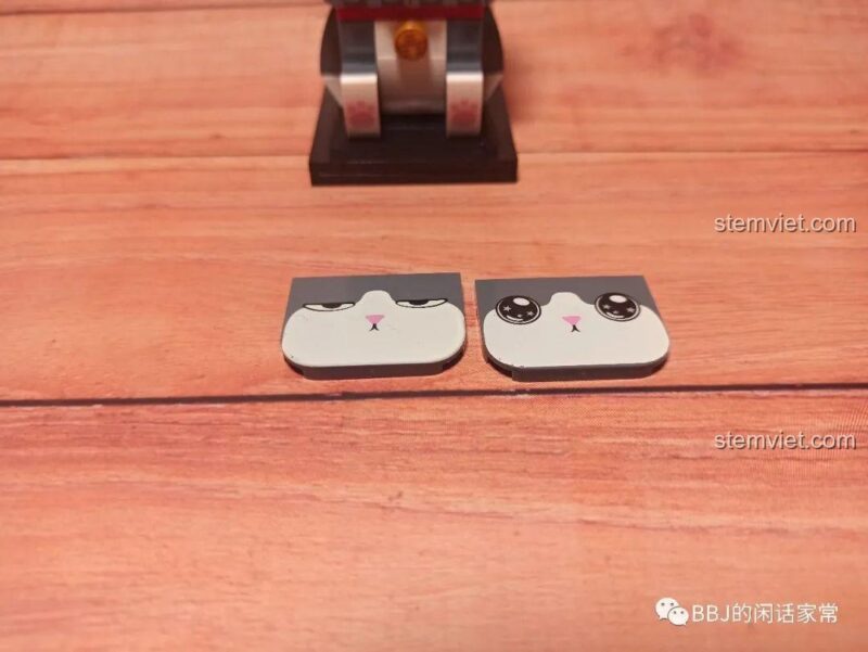 Mô hình Mèo Wuhuang GUDI 52051 với khuôn mặt thay thế nhìn từ bên cạnh, đồ chơi lắp ghép chất lượng.