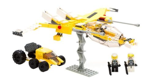 Bộ lắp ghép Máy Bay Vận Tải Chiến Đấu Ngưu Tinh GUDI 8615 cho bé trai 6 tuổi, đồ chơi lắp ráp máy bay chiến đấu không gian giá tốt, mô hình 2 trong 1 kèm xe địa hình.
