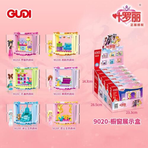 Bộ đồ chơi GUDI 9020 Hộp trưng bày Ye Luoli 6 mẫu cho bé gái 6 tuổi, giá tốt, lắp ráp 6 căn phòng công chúa độc đáo.
