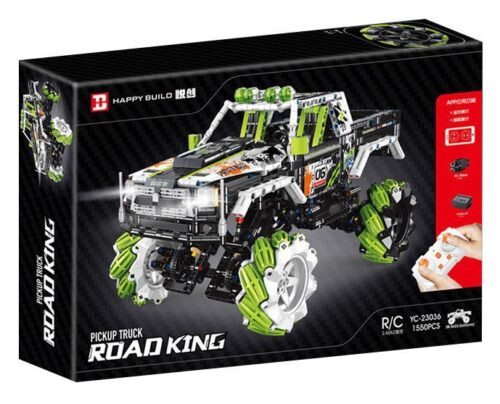 Hộp sản phẩm bộ lắp ráp Xe Bán Tải Địa Hình Road King Happy Build YC-23036, món quà giá tốt cho con trai 8 tuổi.