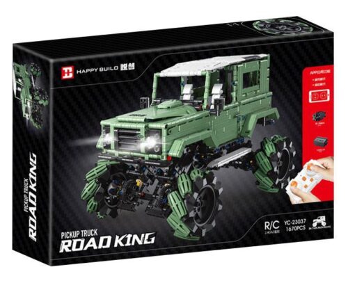 Hộp sản phẩm bộ lắp ráp Xe bán tải địa hình Road King Happy Build YC-23037, đồ chơi điều khiển từ xa cho bé trai 8 tuổi.