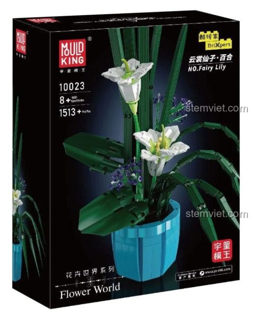Hộp đồ chơi mô hình Mould King 10023, món quà ý nghĩa cho bé gái thích hoa.