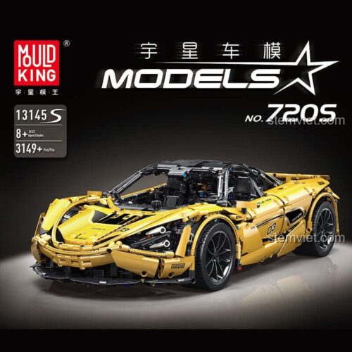 Bộ lắp ráp Mould King 13145 McLaren 720S điều khiển từ xa, siêu xe tỉ lệ 1:8 có đèn LED, phù hợp bé trai 8 tuổi, giá tốt.