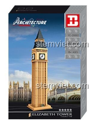 Hộp đồ chơi xây dựng Tháp Big Ben Happy Build YC-20002 với 1303 chi tiết, món quà kiến trúc ý nghĩa.