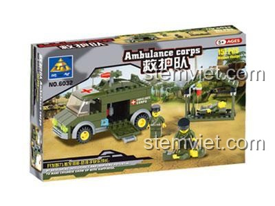 Hộp đồ chơi xếp hình KAZI 6032 Đội cứu thương quân đội. Món quà ý nghĩa cho bé trai yêu thích chủ đề quân sự.
