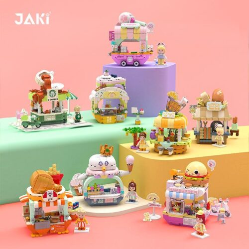 Bộ đồ chơi Cửa hàng phố ẩm thực JAKI JK2122, bộ 8 cửa hàng độc đáo, màu sắc tươi sáng, phù hợp bé gái 6 tuổi, giá tốt.