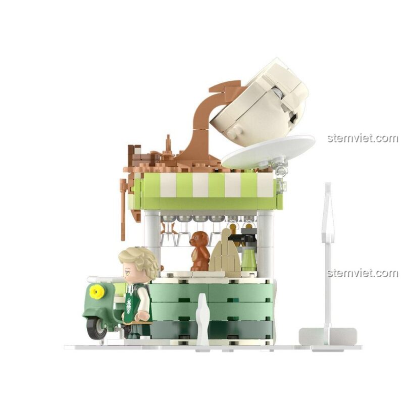Bộ lắp ghép quán cà phê JAKI JK2127, chi tiết tinh xảo, đồ chơi xây dựng cho bé gái, giá tiết kiệm.