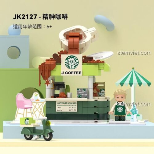 Bộ đồ chơi lắp ráp JAKI JK2127 Phố Cửa Hàng Ẩm Thực Sunny Puff tổng thể, phù hợp bé gái 6 tuổi, giá tốt.