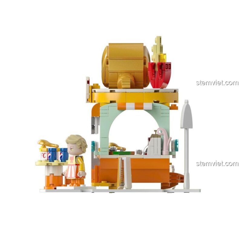 đồ chơi lắp ghép JK2128 Cửa hàng Gà Rán, mô hình tiệm gà rán cho Con gái 6 tuổi, đáng tiền.
