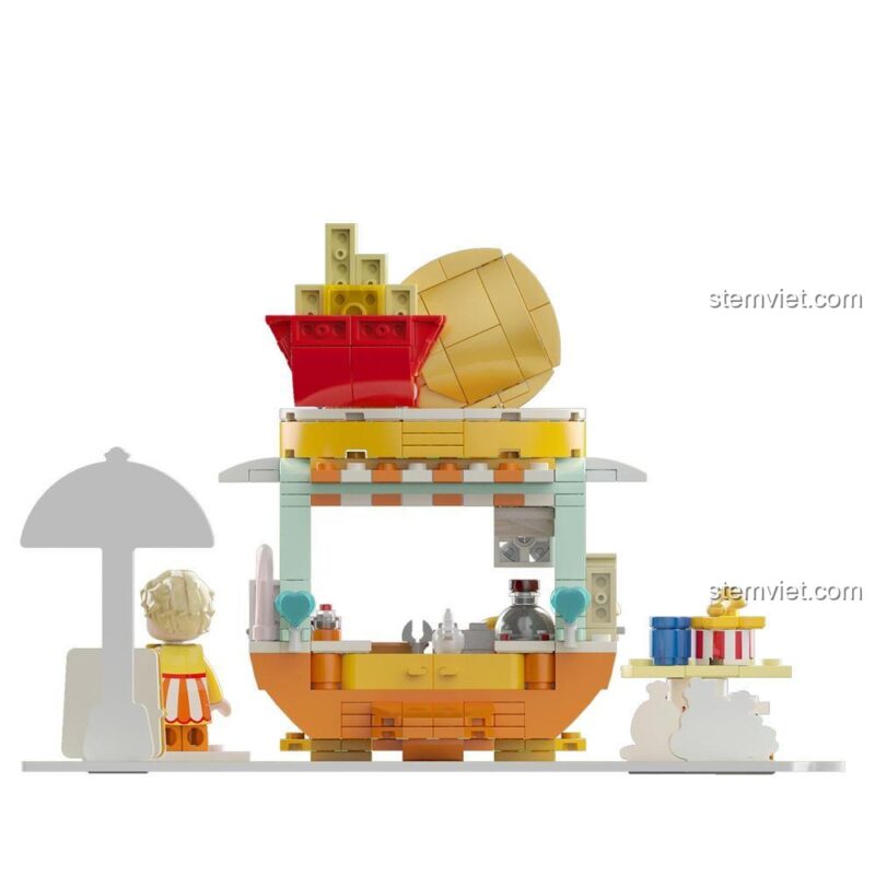 Cửa hàng Gà Rán JAKI JK2128, bộ đồ chơi xây dựng cho Con gái 6 tuổi, màu sắc tươi sáng.