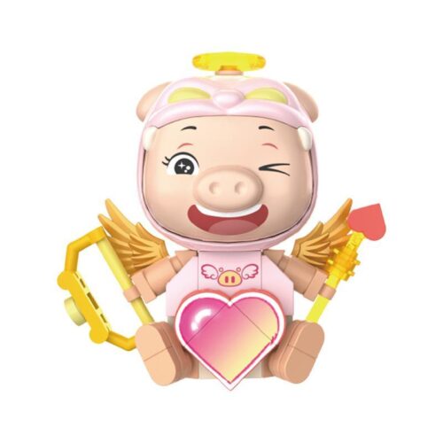 đồ chơi mô hình Heo Siêu Nhân Cupid JAKI JK6832 đáng yêu, màu hồng vàng trắng, phù hợp bé trai, bé gái 14 tuổi, giá tốt