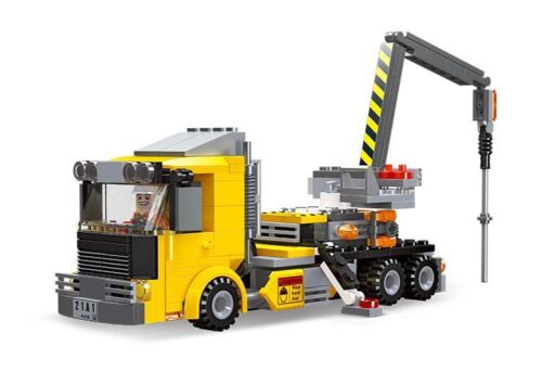 Bộ lắp ghép Xe Khoan Công Trình giá rẻ cho bé trai 6 tuổi phát triển tư duy