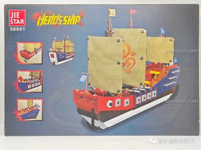 Hộp sản phẩm của bộ lắp ráp JIESTAR 58001 Chiến Hạm Trung Hoa, món quà sinh nhật ý nghĩa cho con trai.