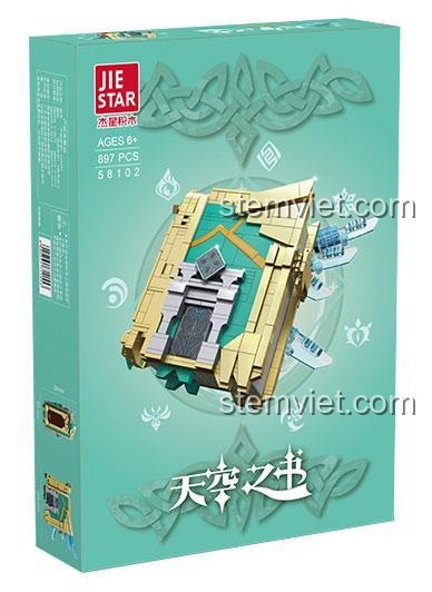 đồ chơi mô hình Vũ khí Sách Thiên Không Genshin Impact, bộ lắp ghép JIESTAR 58102, phù hợp bé trai, bé gái 6 tuổi, giá tiết kiệm