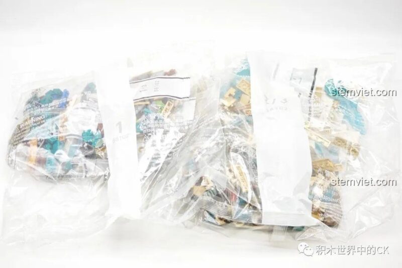 Các túi mảnh ghép của Sách Thiên Không JIESTAR 102, Mô hình Sách Thiên Không 58102, đồ chơi lắp ghép chất lượng cao, tiết kiệm