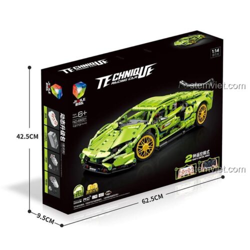 Hộp bộ lắp ghép Jiqile 49001 Siêu xe Lamborghini Sián FKP 37, 1273 mảnh, có kích thước hộp 62.5x42.5x9.5cm, đồ chơi lắp ráp cho bé trai 6 tuổi, giá tiết kiệm.
