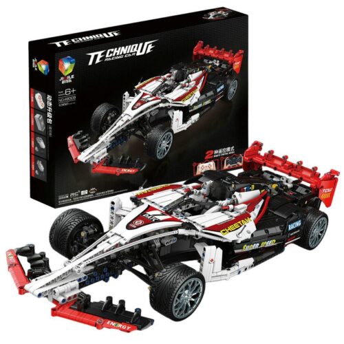 Bộ lắp ráp xe đua Công thức 1 F1 JIQILE 49009, mô hình tỉ lệ 1:8 chi tiết cho bé trai 6 tuổi, giá rẻ.