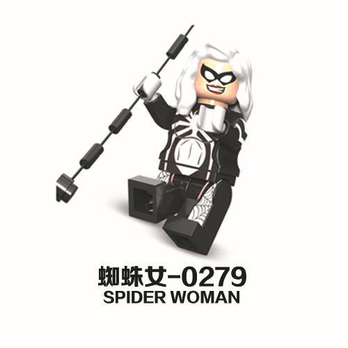 Minifigure Jisi 0279B Spider Woman Symbiote, đồ chơi mô hình Nữ Người Nhện giá rẻ cho bé trai 6 tuổi.