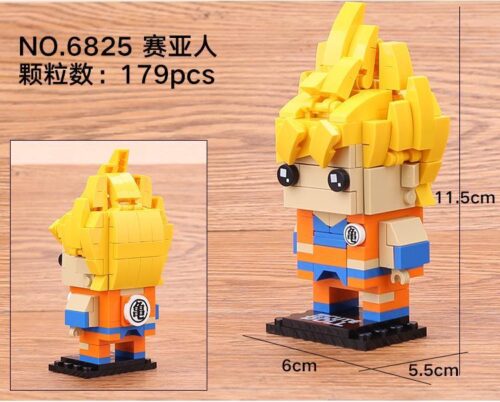 Mô hình Son Goku Super Saiyan Jisi 6825, bộ lắp ghép cho bé trai 6 tuổi. Mô hình trưng bày phong cách BrickHeadz giá rẻ.