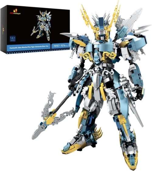 Bộ lắp ghép Robot Triệu Vân JMBricklayer 70157, mô hình mecha Triệu Vân Ngũ Hổ Tướng màu xanh vàng, đồ chơi lắp ráp cho con trai 14 tuổi, giá tốt.